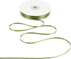 HUIHUANG 1/8 inch Moss Green Ribbon Solid Color Thin Satin Ribbon 100 Yards Double Faced Thin Crafts Ribbon for Hanging Gift Tags Invitation Card DIY Crafts Gift Wrapping Bows Bouquet Decoration
