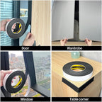 2 Pack EVA Single-Sided Adhesive Black Foam Tape, 1.2inx9.84FT Single-Sided Sealing Strip Foam Pad Sponge Tape Window Weatherproof, Self-Adhesive Insulation Sealing Tape