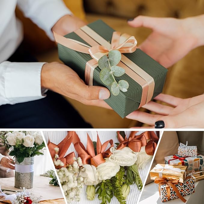 3" Wide x 25 Yards Single Face Polyester Satin Ribbon, Satin Ribbon for Crafts, Gift, Hair Bows, Wedding Party Decoration, Bow Making & Other Projects (Pink)