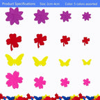 Felt Stickers, Self Adhesive Flower Butterfly Clover Assorted Shapes, Greeting Cards Decorative Stickers with Assorted Colors and Sizes Packing for Kid's Arts Craft Supplies