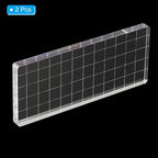 PATIKIL 5" x 2" Acrylic Stamp Block, 2 Pack Clear Stamping Block with Grid Lines Decorative Mounting Blocks Square for Scrapbooking DIY Crafts Card Making