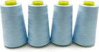 Tortoise 4 Cones of 3000 Yards Each Spool Thread for All Purpose, Serger, Overlock, Quilting, Sewing Machine - 100% Polyester - Light Blue