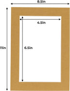 5x7 Mat for 8.5x11 Frame - Precut Mat Board Acid-Free Rattan Beige 5x7 Photo Matte For a 8.5x11 Picture Frame, Premium Matboard for Family Photos, Show Kits, Art, Picture Framing, Pack of 1 Mat