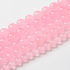 45pcs Natural Light Pink Chalcedony Stone Beads for Jewelry Making - Energy Healing Power Stone Beads - DIY Bracelet Necklace Accessories - 15" (8mm, Light Pink Chalcedony)