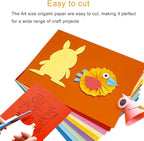 A4 Origami Paper Colorful 100 Sheets, 8.27×11.7 inch Double Sided Color Easy Fold Big Origami Paper A4 Colored Copy Papers Thin 70gsm for Beginners, DIY handwork Art Craft Projects (210 x 297 mm)