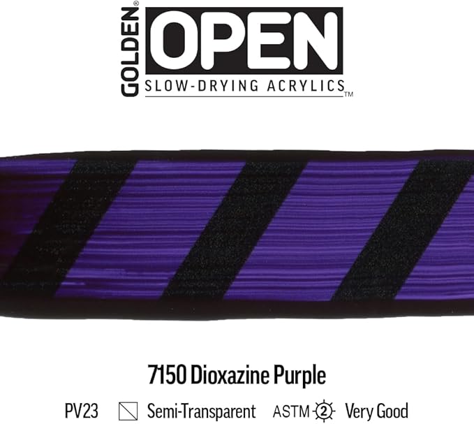 OPEN Slow-Drying Acrylics by GOLDEN, Dioxazine Purple, 5 fl oz. tube, Professional Acrylic Paint, Semi-Transparent