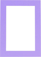 Pack of 25 Acid Free 8x10 Mats Bevel Cut for 5x8 Photos - Light Purple Precut Matboards With Backing Boards and Clear Photo Mat Bags For Pictures, Photos, Framing - 4-ply Thickness