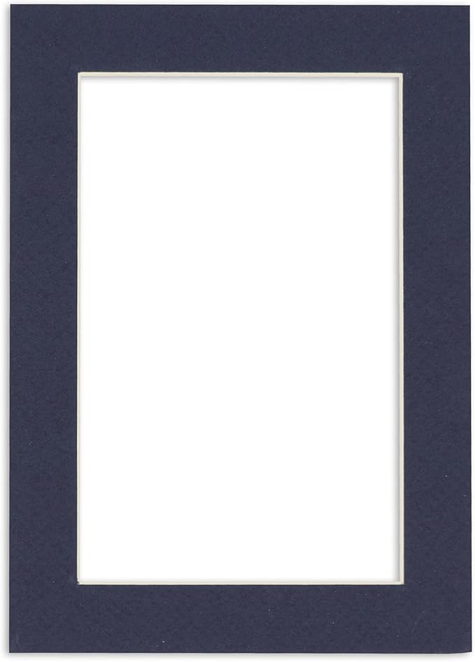 6x8 Mat for 8x10 Frame - Precut Mat Board Acid-Free Navy 6x8 Photo Matte Made to Fit a 8x10 Picture Frame, Premium Matboard for Family Photos, Show Kits, Art, Picture Framing, Pack of 1 Mat