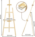 1Pcs Wooden Easel for Painting-Adjustable Easel Stand for Painting and Canvas, Holds Up to 42", Lightweight Pine Art Easel Stand, Large Easel for Painting for Beginners, and Artists