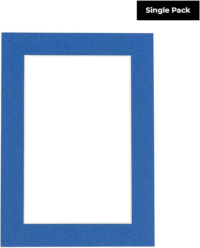6x8 Mat for 8x10 Frame - Precut Mat Board Acid-Free Royal Blue 6x8 Photo Matte Made to Fit a 8x10 Picture Frame, Premium Matboard for Family Photos, Show Kits, Art, Picture Framing, Pack of 1 Mat