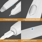 AFMAT EE03 Electric Eraser for Artists, 140 Eraser Refills, Rechargeable Electric Erasers for Drawing, Artist Erasers for Drafting, Painting, Sketching, Architectural Plans, Detailer Tool-White