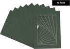 5x7 Mat for 8.5x11 Frame - Precut Mat Board Acid-Free Show Kit with Backing Board, and Clear Bags Hunter Green 5x7 Photo Matte Made to Fit a 8.5x11 Picture Frame Matboard for Framing, Pack of 10 Mats