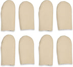 4 Pairs Leather Finger Protector Needle Felting Knitting Finger Thimble Guards Tools, Fingers Thumb Protector for Knitting Sewing Quilting Pin Needles Craft Accessories DIY Sewing Tools(Random Color)
