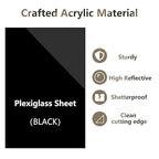 Egofine 8.5" x 11" Black Plexiglass Sheets 6 Pack 0.04 Inch Cast Acrylic Sheet Thick for DIY Craft Projects, Painting, Photography, Sign, Display Stand, Home Decor, Easy to Cut