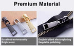 AKTIOIN Metal Zipper Repair Kit for Jackets, Luggage, Bags, Backpack, No Sewing Required Detachable Zip Heads Zipper Pull Replacement (Golden, #5)