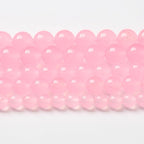 32pcs Natural Light Pink Chalcedony Stone Beads for Jewelry Making - Energy Healing Power Stone - DIY Bracelet Necklace Accessories - 15" (12mm, Light Pink Chalcedony)