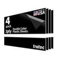 Trotec TroLase | 12"x24"x1/32", 4 Pcs | Black/White | 2 Ply | Modified Acrylic | Laser Engraving Double Color Plastic Sheet | Engraving Blanks for Laser, Saw, Guillotine | Made in USA