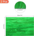 MECCANIXITY 2 Pcs Stained Glass Sheet Mosaic Tile 7.9 Inch x 5.9 Inch Dark Green Stained Glass Sheets for Crafts DIY Art Project
