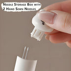 3-in-1 Automatic Needle Threader with 2 Hand Sewn Needles,Needle Threaders for Hand Sewing/Denim/Silk/Embroidery,Professional Tool for Quilting & Clothing Repair (White)