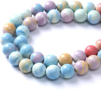 12mm 32pcs Natural Alxa Rainbow Stone Beads for Jewelry Making Energy Healing Power Stone Beads DIY Bracelet Necklace Accessories 15"