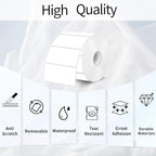 2.25"x1.25" White Thermal Sticker Labels, Self-Adhesive Direct Thermal Printer Barcode Labels Paper, Waterproof/Removable/Perforation Line Design- 300 Sheets