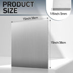 Blulu 2 Pcs 6061 Aluminum Sheet Metal Plate 15 x 15 x 1/8 in (3 mm) Flat Plain Thickness Panel Covered with Protective Film Solid Rectangle Flat Stock for Crafting Industry Structural Framing Base