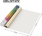 HTVRONT HTV Vinyl Rolls Heat Transfer Vinyl - 12" x 5ft Dark Dold HTV Vinyl for Shirts, Iron on Vinyl for All Cutter Machine - Easy to Cut & Weed for Heat Vinyl Design (Dark Gold)