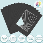 MBC Mat Board Center, 10 Pack 12x16 for 8.5x11 Black Picture Mats Frame Mattes, Bevel Cut, Acid Free, 4-ply Thickness