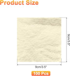 uxcell 100pcs Leaf Sheets, 3.5" x 3.5" Foil Sheets Paper Sheets for DIY Crafts Painting Nails Resin Furniture Decoration(Champagne Silver)
