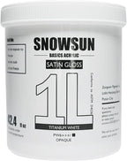 SNOWSUN Basics Titanium White Acrylic Paints, Large Bulk Acrylic Paint (42.4 oz, 1000ml) Non Toxic Gloss Heavy Body Art Paint for Multi-Surface, Ideal for Canvas Wood Ceramic Fabric and Nail Art Leather, Stone Craft, for Artists & Beginners