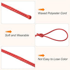 MECCANIXITY Waxed Cord 1.2mm Waxed Polyester Cord 175 Yard Wax String for Bracelet Making,Necklaces, Beading,Jewelry Making and DIY Crafts(Red)