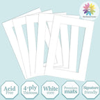 MBC MAT BOARD CENTER, 5 Pack 4x6 for 3x5 White Picture Mats Frame Mattes, Bevel Cut, Acid Free, 4-ply Thickness