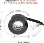 STOBOK Magnetic Tape Dispenser, Flexible Magnetic Tape Magnetic Strip with Adhesive Backing and Tape Dispenser, Magnetic Tape Roll for Crafts DIY Projects Home Office Use