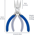 KAIHAOWIN Mini Needle Nose Pliers 5"-5 Pack KAIHAOWIN Small Long Nose Pliers with Wire Cutters, Spring Loaded Thin Needle Nose Pliers, Precision Pliers Set for Crafts/Jewelry Making/Tiny Project