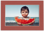 11x14 Mat Bevel Cut for 8.5x11 Photos - Acid Free Brick Red Precut Matboard With Backing Board and Crystal Clear, Self Seal Mat Bag - For Pictures, Framing - 4-ply Thickness