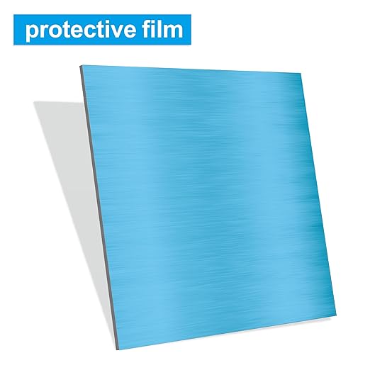 4PCS 8"x8"x1/32 Stainless Steel Metal Plates for Magnetic Mount Board Wall,Tickness 0.8mm 430 Stainless Steel Shim Stock Plates for Crafting, Kitchen, Office