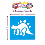 Washable Plastic Dinosaur Stencils - Set of 6
