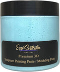 3D Sculpture Painting Paste|Texture Paste|Decorative Plaster|Ready to Use|Unique Metallic Pearl and Neon Colors|Ideal for Artwork|Stencil|Flowers|Texture and Art Relief|6 oz | (Blue Marine)