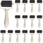 15 Pcs Rubber Brayer Roller Bulk, Small Printmaking Brayer Rollers 1.97 Inch Versatile Plastic Relief Printing Roller for DIY Art Crafting, Oil Painting, Ink Stamping Gluing Tools