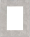 Poster Palooza 8x10 Mat Bevel Cut for 6x8 Photos - Acid Free Light Grey Suede Precut Matboard - for Pictures, Photos, Framing - 4-ply Thickness