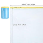 uxcell Pre-Taped Masking Film, 3ft x 82ft Plastic Paint Drop Cloth with Medium-Tack Painters Tape for Painting Spraying Protection Blue Film 6Pcs