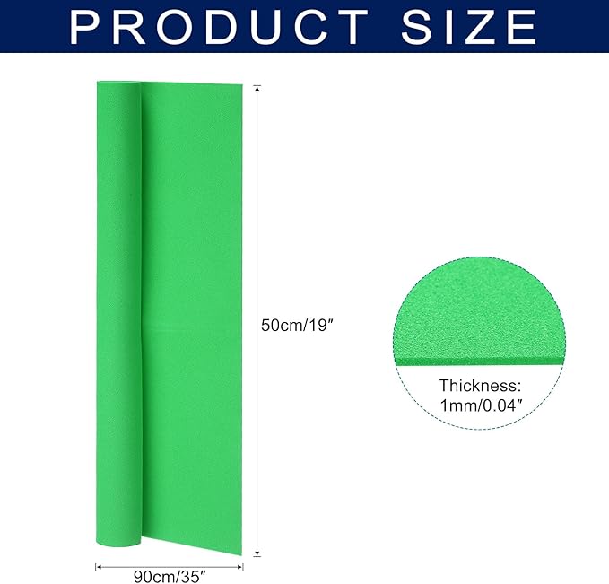 MECCANIXITY Foam Sheets Crafts 35x19 Inch 1mm EVA Craft Foam Paper Foam Sheets for Crafts Projects DIY Cosplay Modeling, Jade Green
