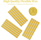 Wax Seal Sticks, Afobby 15 Pieces Glue Gun Sealing Wax Sticks for Wax Seal Stamp, Gold Wax Sealing Sticks for Wedding Invitations, Cards, Envelopes