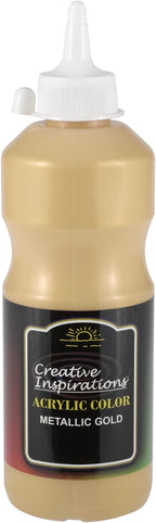Creative Inspirations Acrylic Paint - Metallic Copper - 500 mL Bottle - Smooth & Creamy Consistency, Vibrant Pigmentation, Great Coverage for Artists - Clean Up with Soap & Water