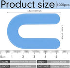 Yookeer 500 Pieces Tile Leveling System Tile Spacers 1/16 Inch, Horseshoe Shim U Shape Plastic Vitrolite Leveling Clips for Various Types, Blue