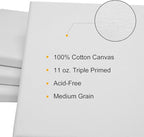 PHOENIX Professional Stretched Canvas for Painting - 16x20 Inch/4 Pack 3/4 Inch Profile, 100% Cotton 11 Oz. Heavy Duty Gesso Triple Primed White Blank Artist Canvases for Oil & Acrylic Paints