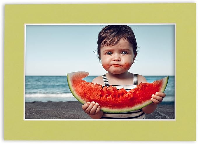 5x7 Mat for 8.5x11 Frame - Precut Mat Board Acid-Free Show Kit with Backing Board, and Clear Bags Pistachio Green 5x7 Photo Matte For a 8.5x11 Picture Frame Matboard for Framing, Pack of 10 Mats