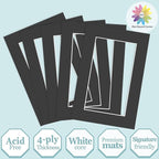 MBC MAT BOARD CENTER, 5 Pack 4x6 for 3x5 Black Picture Mats Frame Mattes, Bevel Cut, Acid Free, 4-ply Thickness
