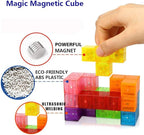 Magnetic Soma Cube Block- Children's Educational Toys Magnetic Tiles for Kids Stress Relief Toy Puzzle Cubes to Develops Intelligence, Ideal for Birthday Gifts (Crystal)