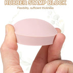 PATIKIL 8Pcs 2" Rubber Carving Blocks, Soft Linoleum Art Carving Block Round Crafts Stamp Making for Printmaking Stamps Carving Supplies, Pink